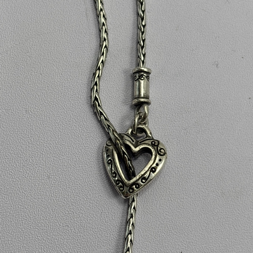 Vtg Brighton Necklace Heart In Heart 12 Inch - Picture 5 of 6